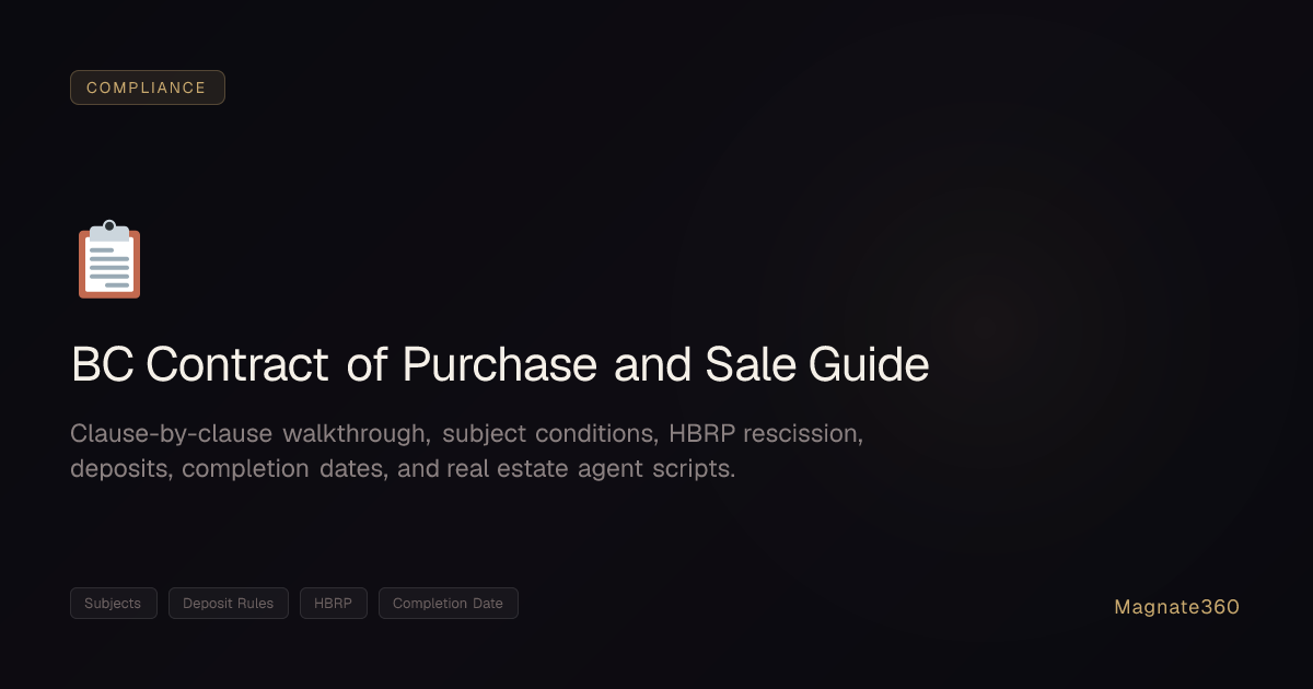 BC Contract of Purchase and Sale: Complete Guide for Buyers, Sellers ...